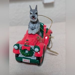 Danbury Mint 2012 Miniature Schnauzer "Rockin' Roadster" Ornament Christmas